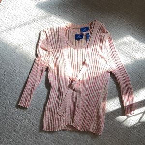JH Collection sweater Twinset XL pink Lime cream Like New
